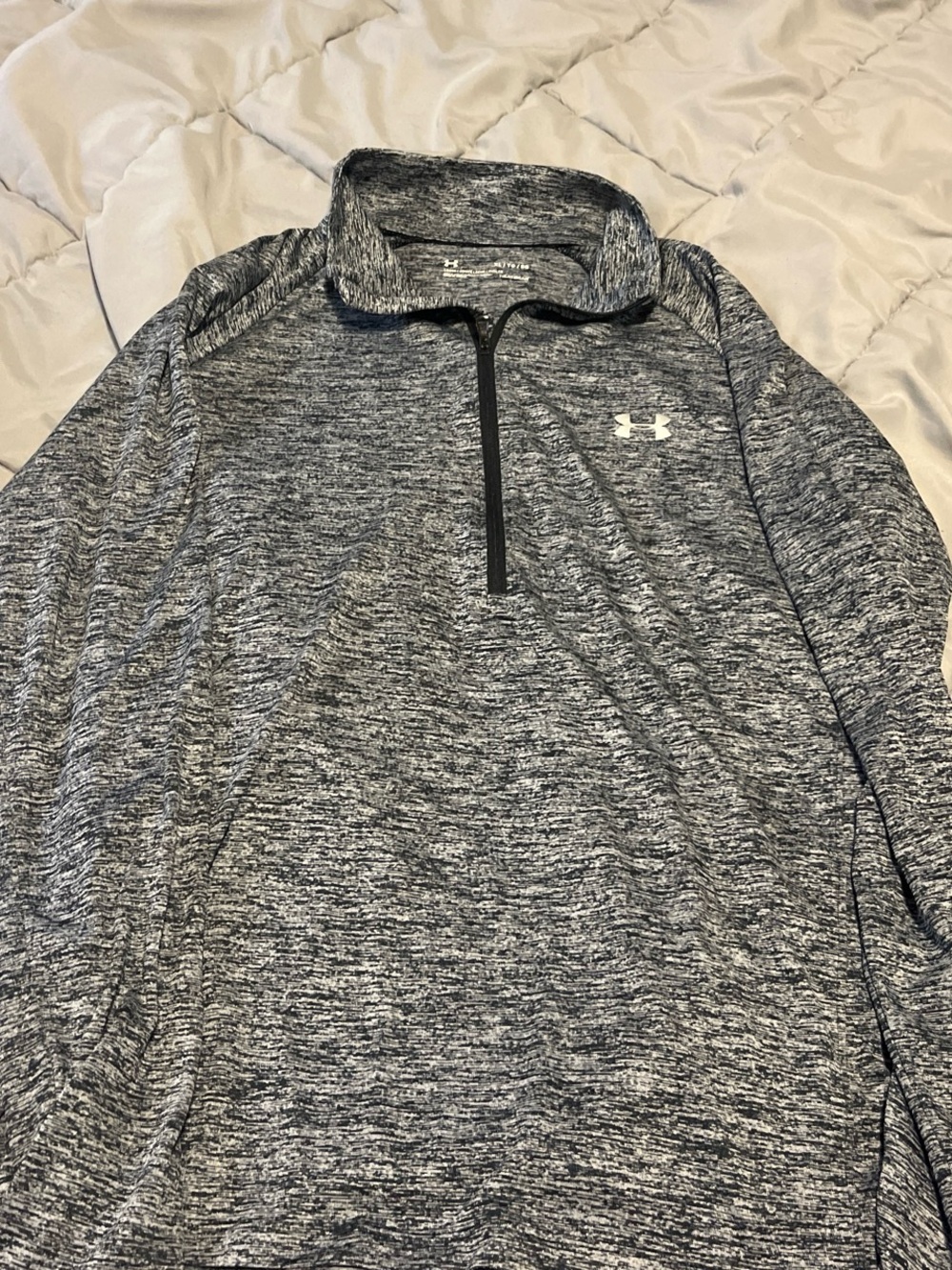 Under Armour Black & Gray Space-Dye Quarter-Zip Pullover